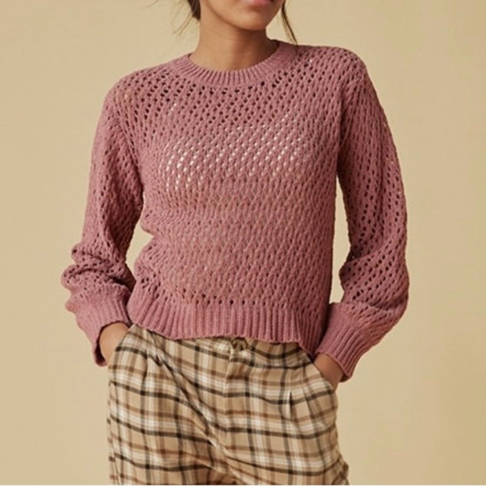 NWT Franki by Francesca’s Cozy Knit Rose Sweater for Youth Sz 12